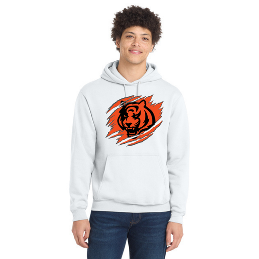 Tiger Scratch Orange Unisex Pullover Hoodie