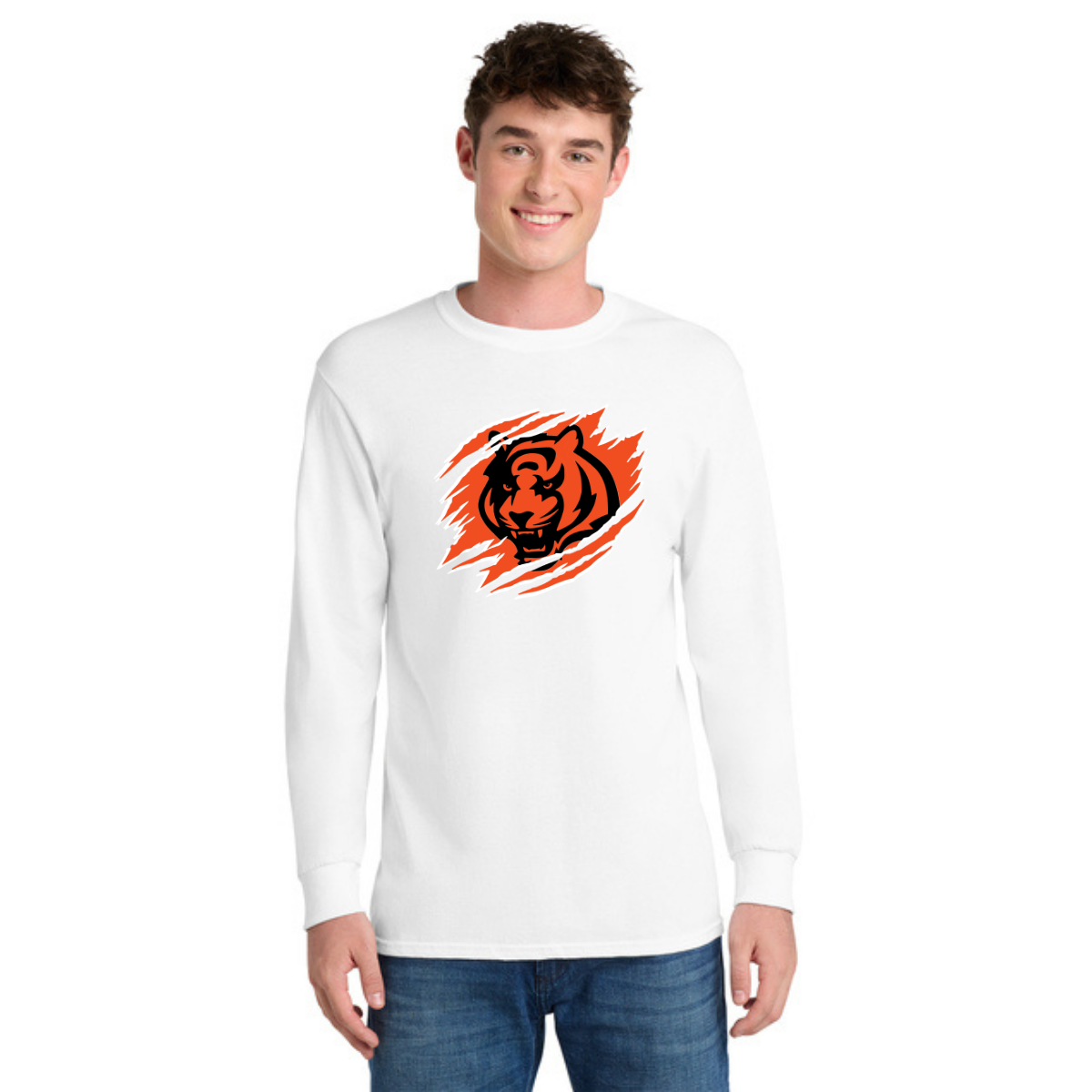 Tiger Scratch Orange Unisex Long Sleeve Tee