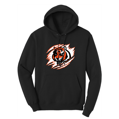 Tiger Scratch White Unisex Pullover Hoodie