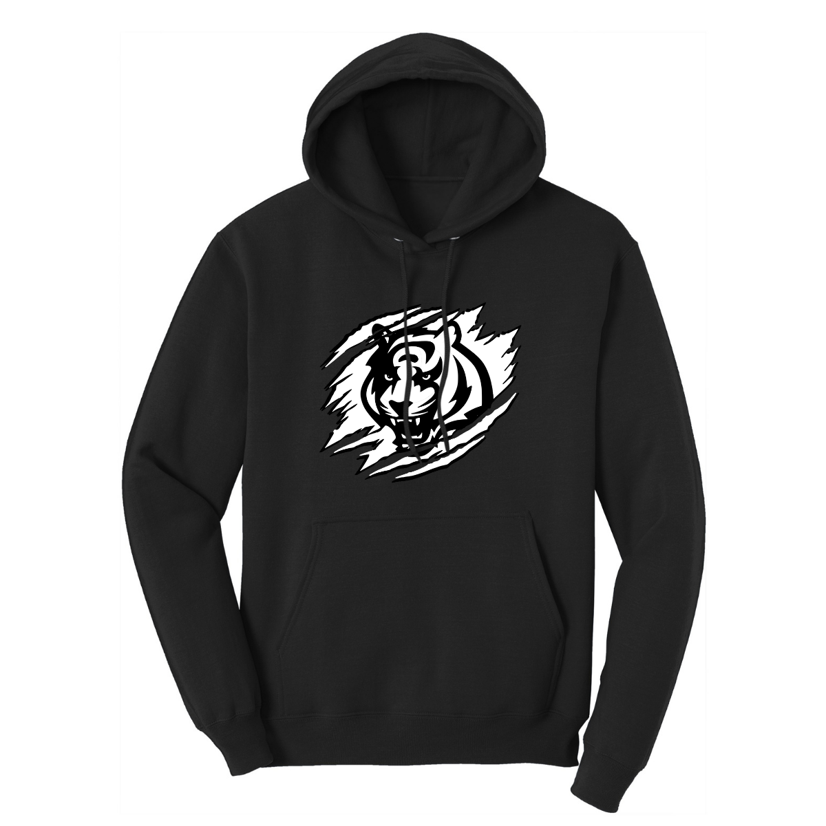 Tiger Scratch White Unisex Pullover Hoodie